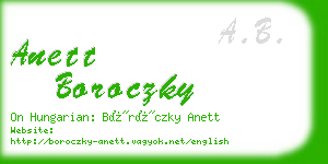 anett boroczky business card